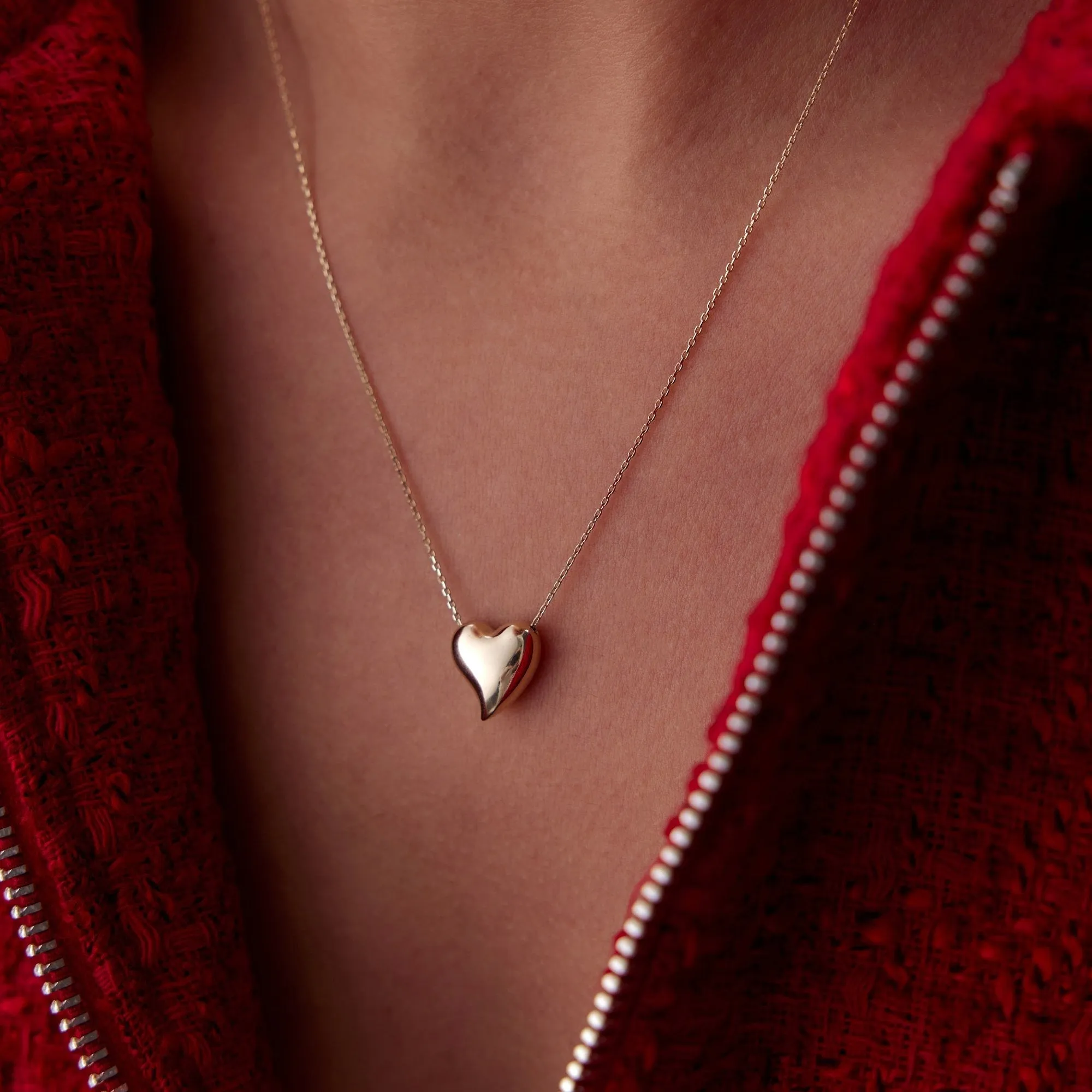 14k Gold Bombe Heart Necklace