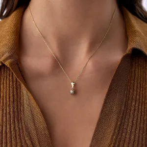 14k Gold Disco Ball Necklace