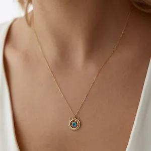 14k Gold Evil Eye Necklace
