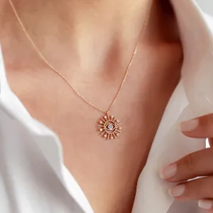 14k Gold Evil Eye Necklace