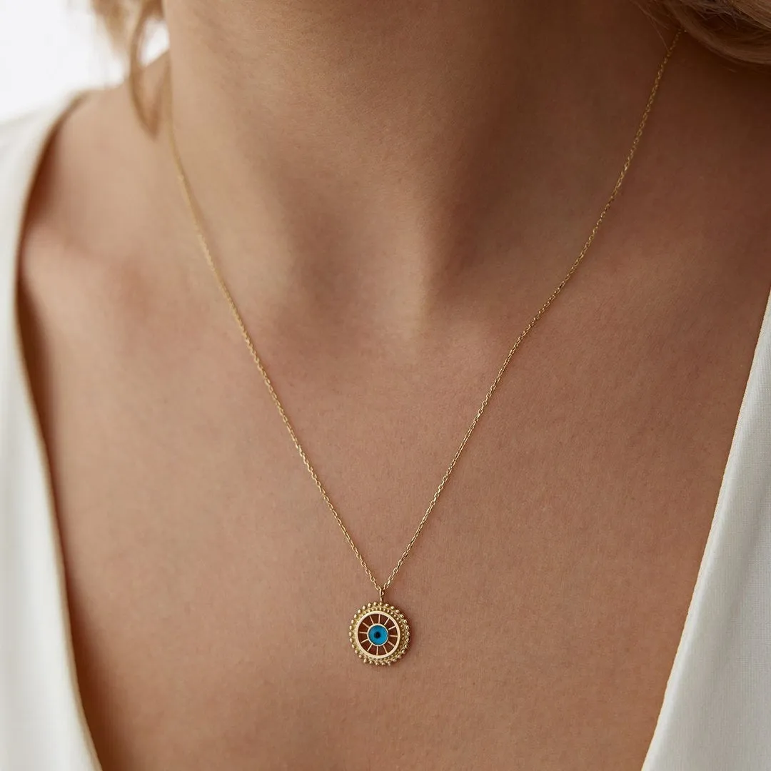 14k Gold Evil Eye Necklace