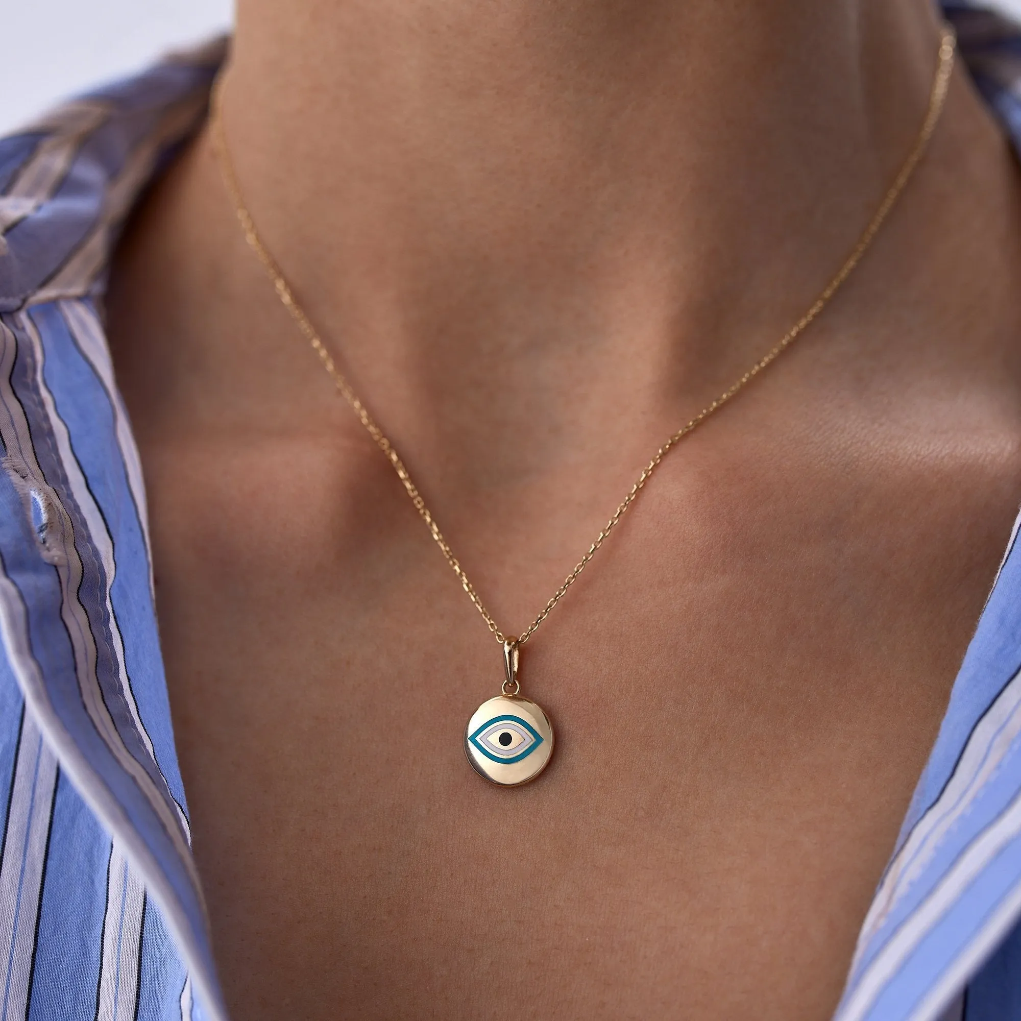 14k Gold Evil Eye Necklace