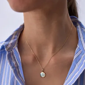 14k Gold Evil Eye Necklace