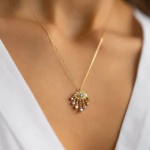 14k Gold Evil Eye Necklace