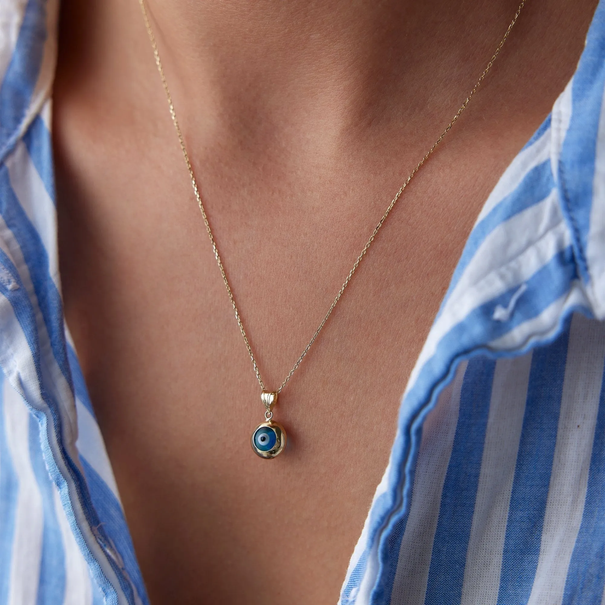 14k Gold Evil Eye Necklace