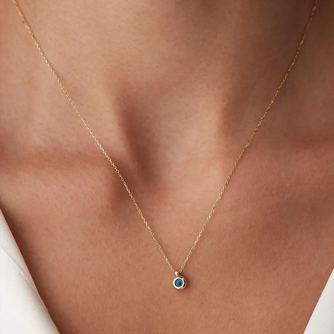 14k Gold Evil Eye Necklace