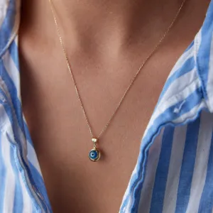14k Gold Evil Eye Necklace