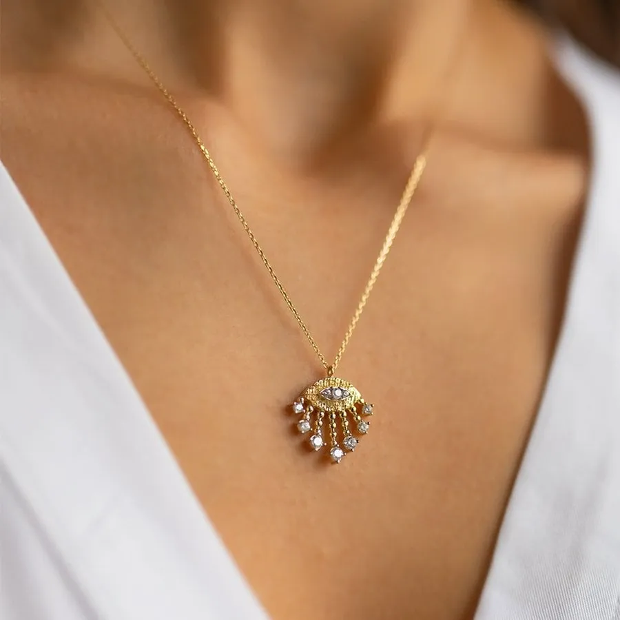 14k Gold Evil Eye Necklace