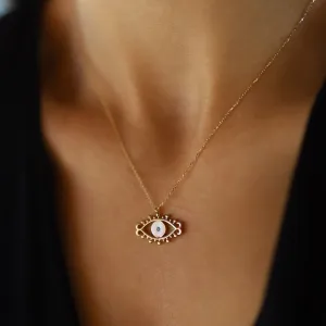 14k Gold Evil Eye Necklace