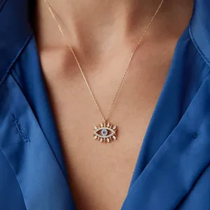 14k Gold Evil Eye Necklace