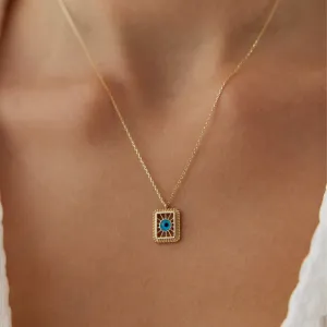 14k Gold Evil Eye Vintage Necklace