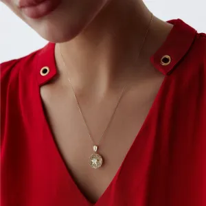 14k Gold Flower Cage Necklace