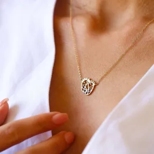 14k Gold Footprint Necklace