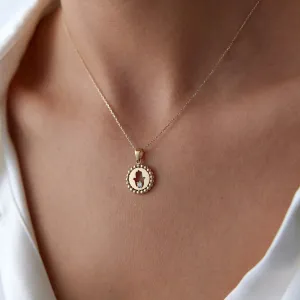 14k Gold Hand Necklace