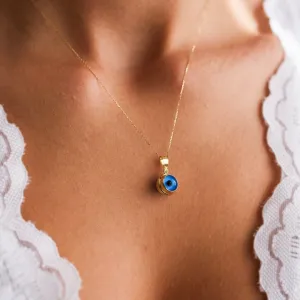 14k Gold High Society Evil Eye Necklace