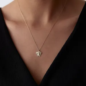 14k Gold Medusa Necklace
