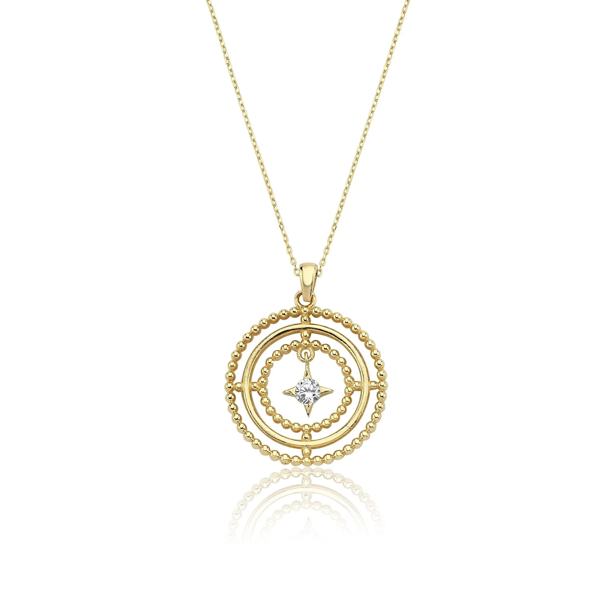 14k Gold Pole Star Necklace