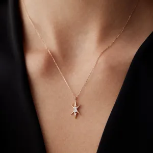 14k Gold Pole Star Necklace