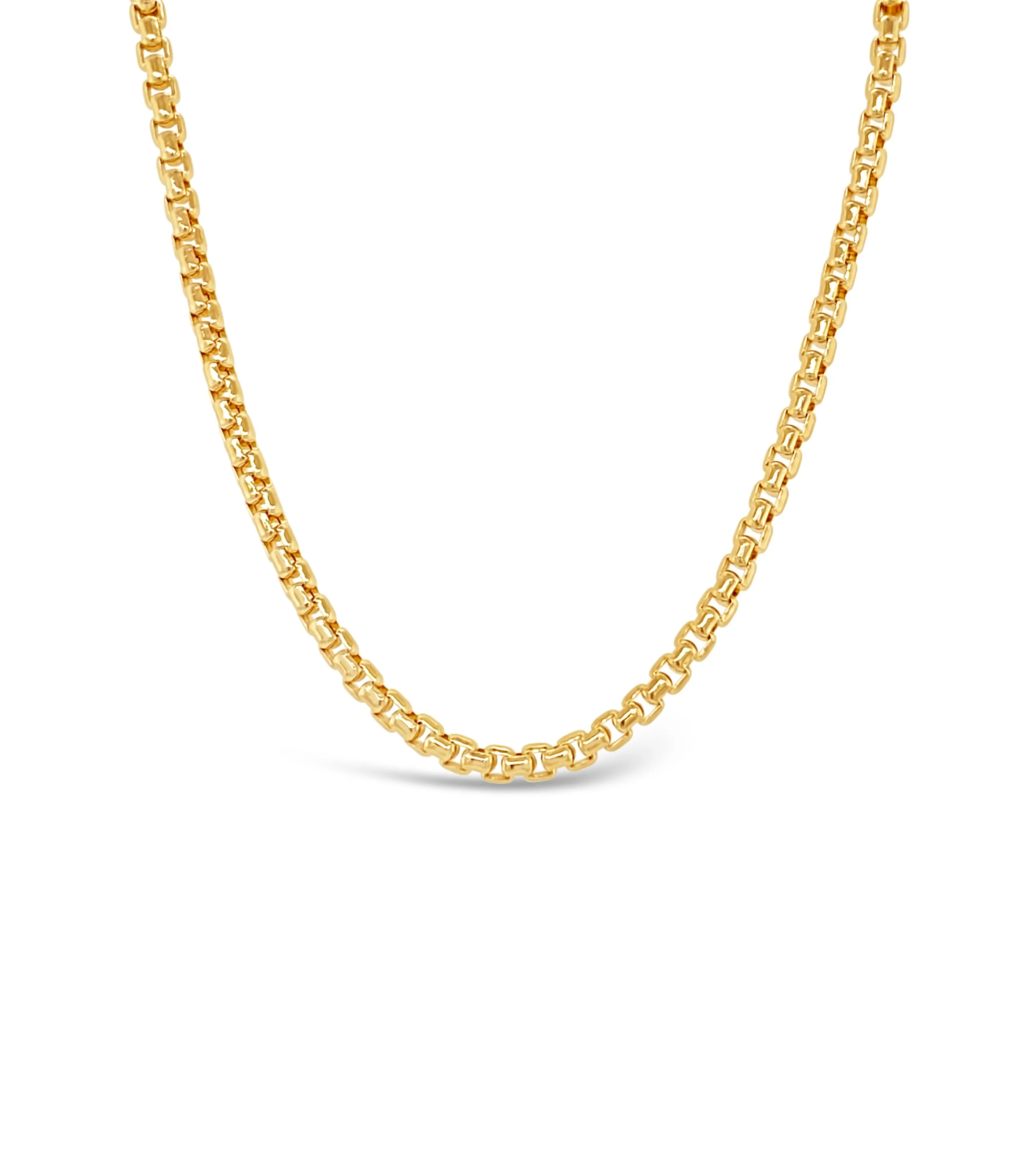 14k Gold Round Box Chain Necklace