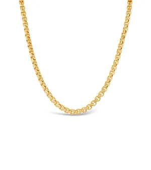 14k Gold Round Box Chain Necklace