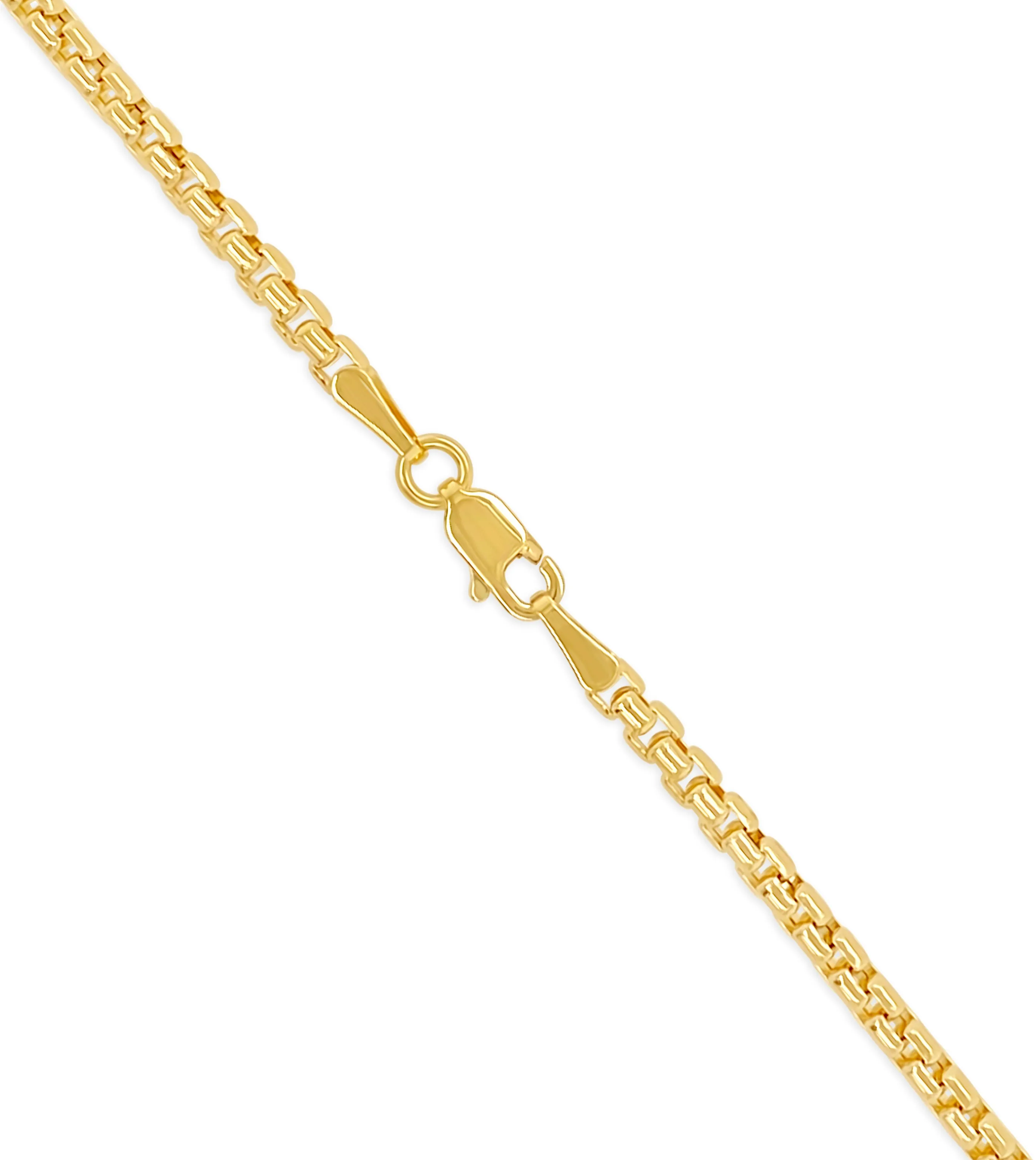 14k Gold Round Box Chain Necklace