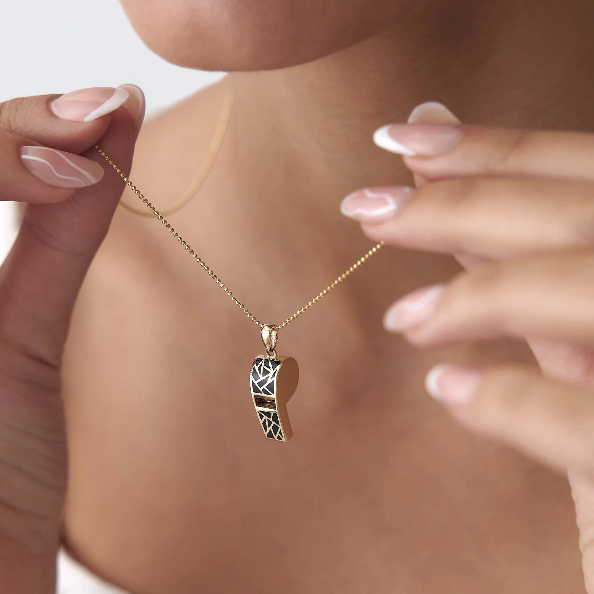 14k Gold Whistle Necklace