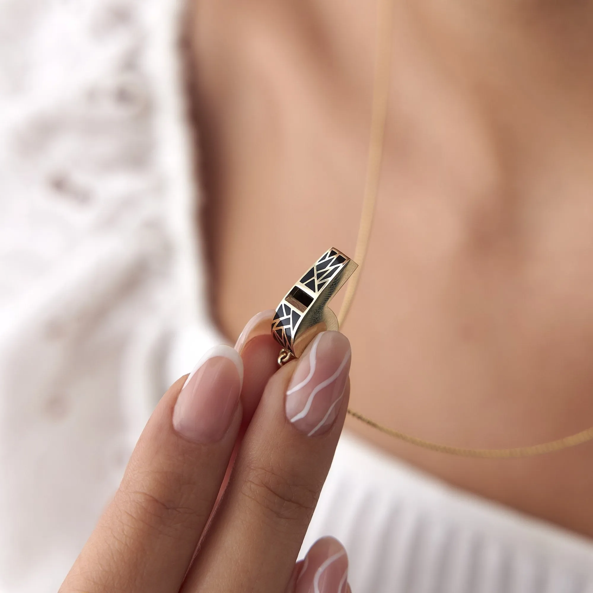 14k Gold Whistle Necklace