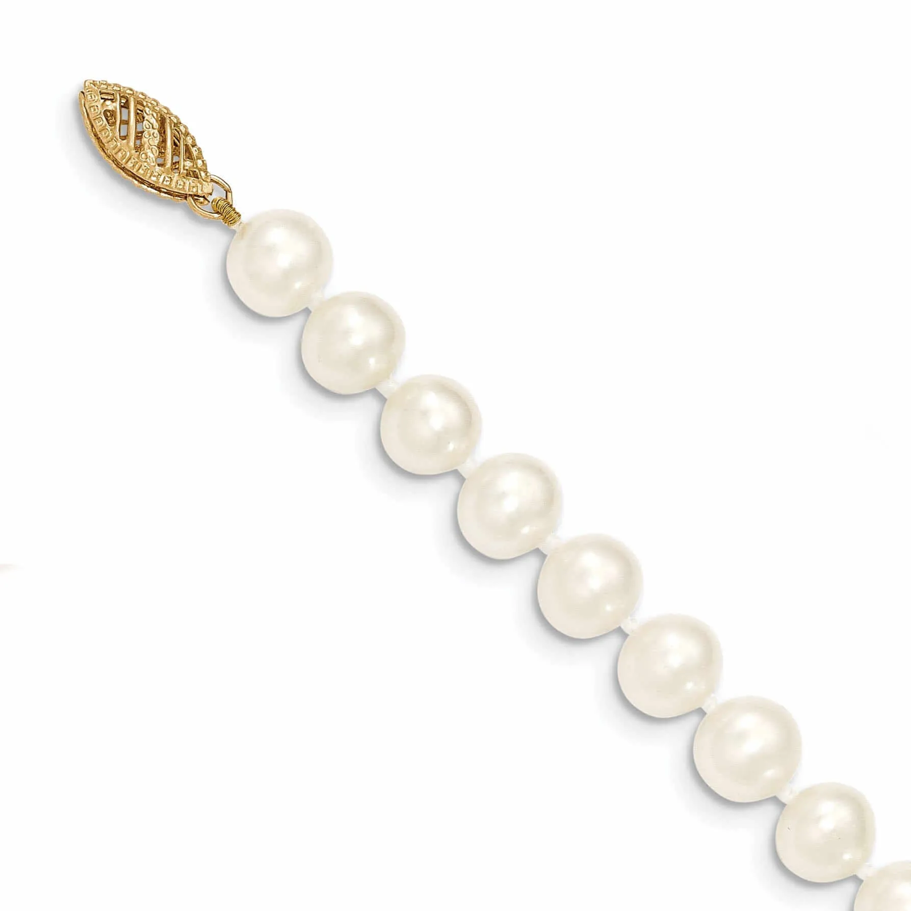 14k Gold White Freshwater Cultured Pearl Necklace