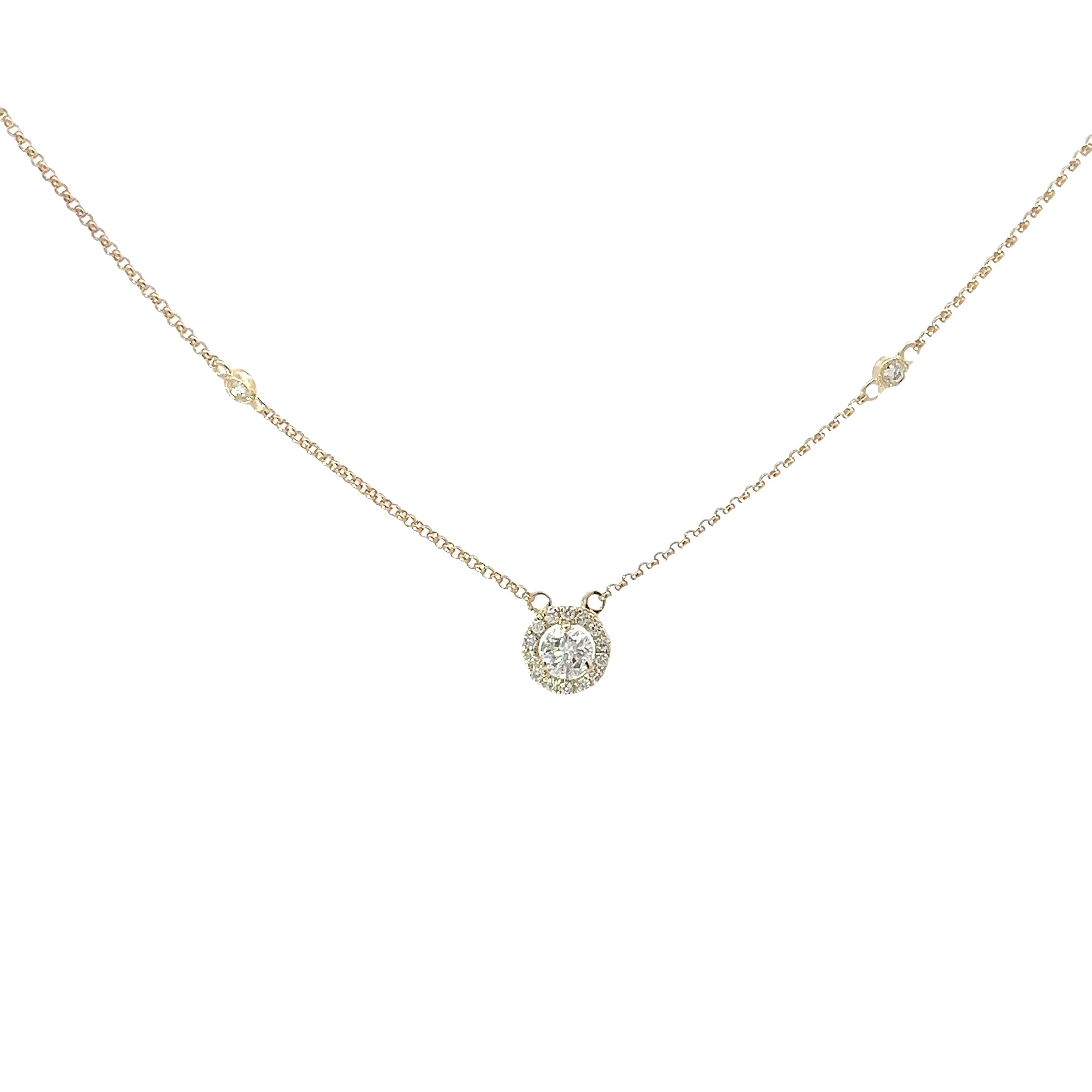 14K YELLOW GOLD .29CT G SI1 DIAMOND SOLITAIRE NECKLACE