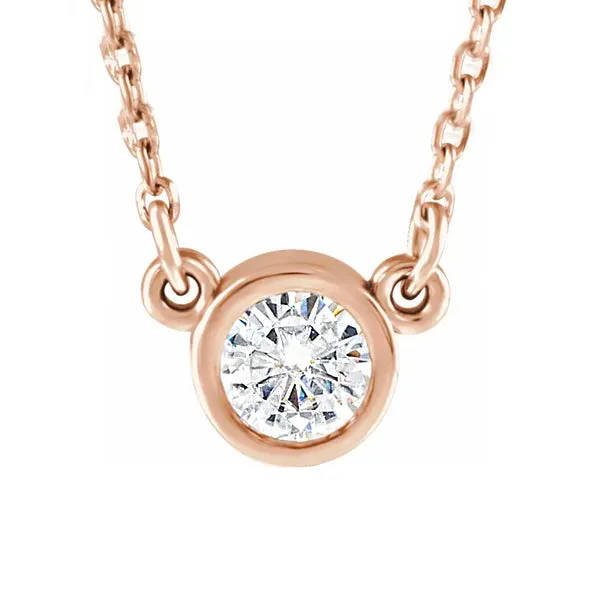 14K Yellow Gold 4 mm Solitaire Moissanite Necklace