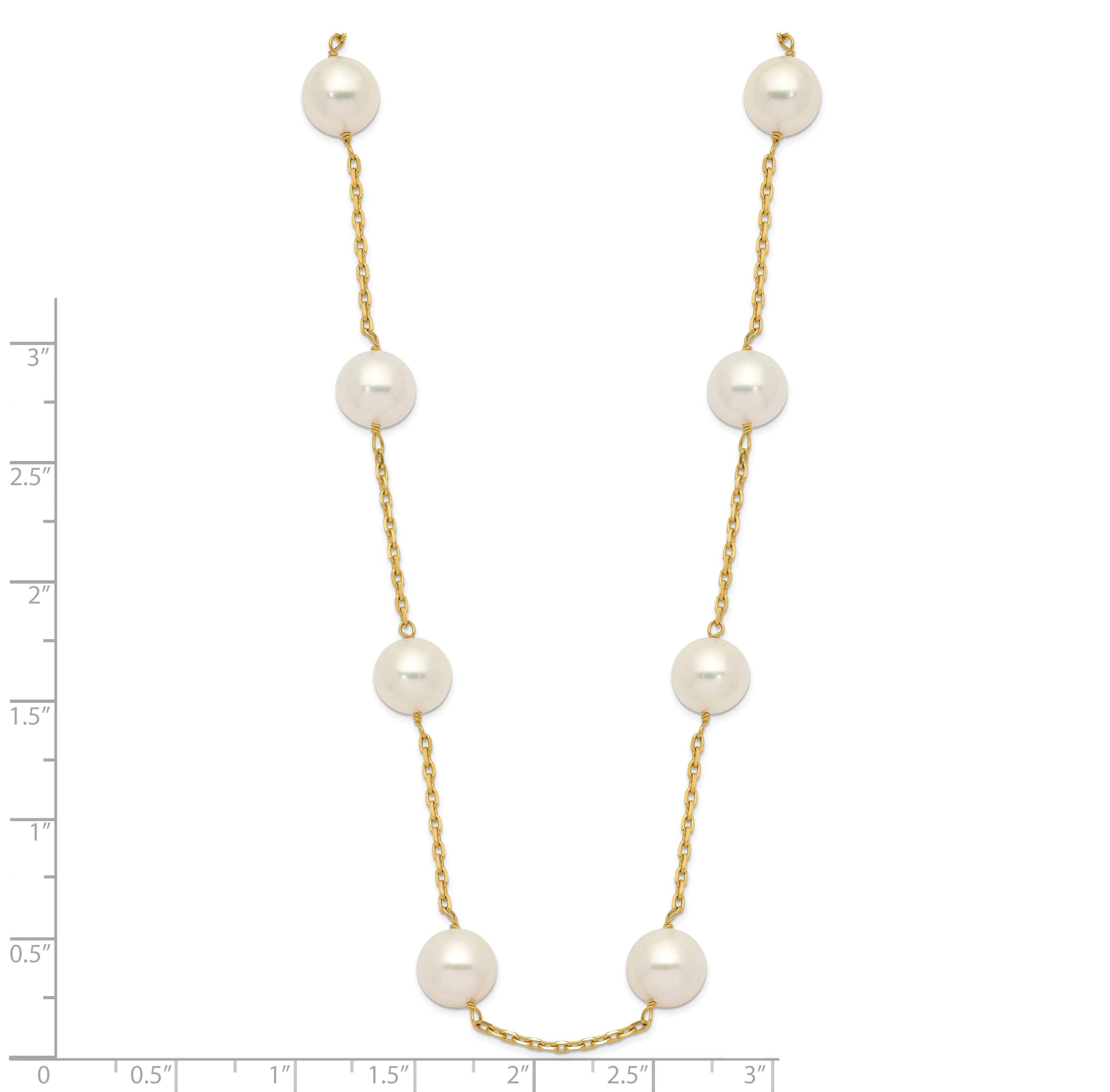 14k Yellow Gold Cultured Pearl Necklace