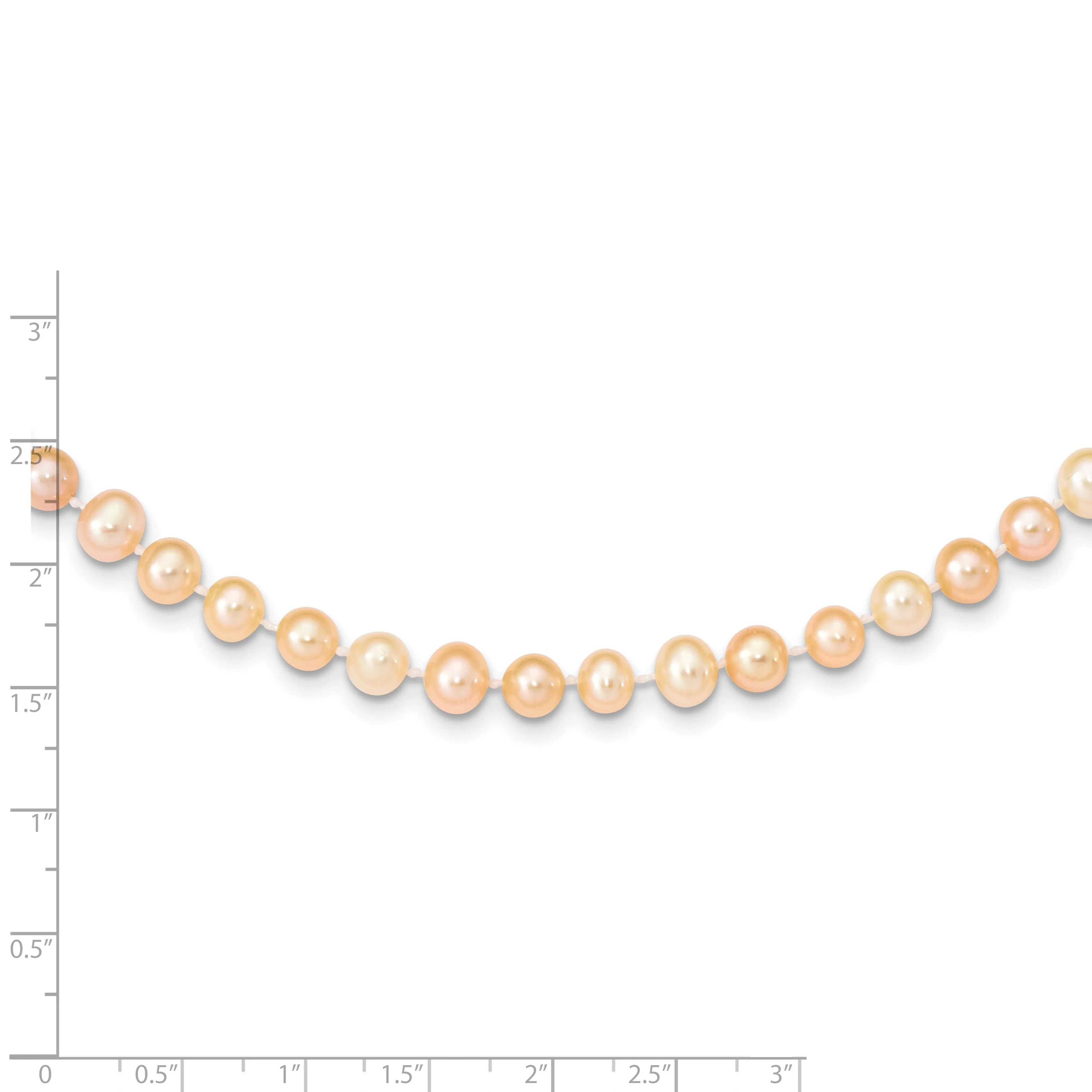 14k Yellow Gold Pink Freshwater Pearl Necklace
