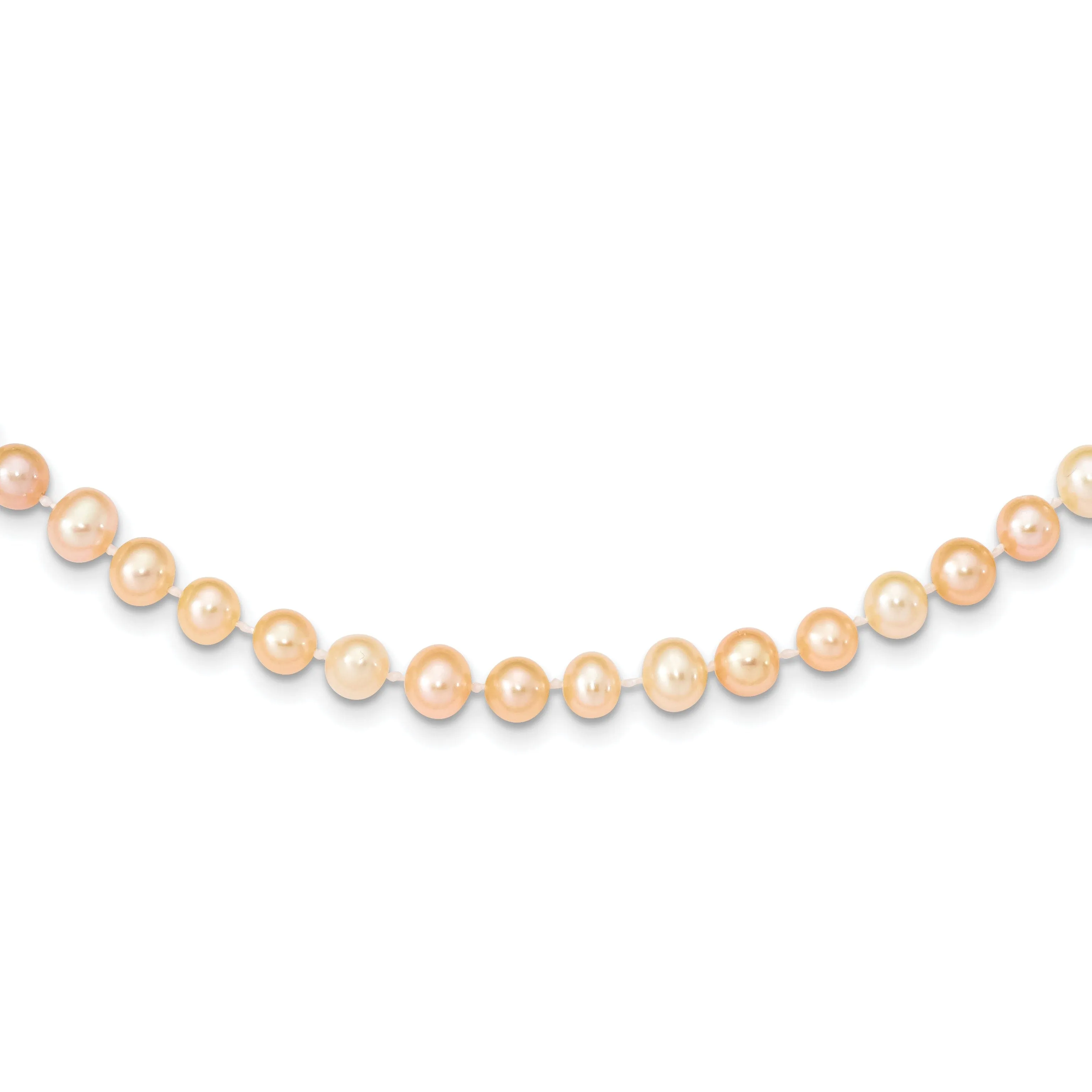 14k Yellow Gold Pink Freshwater Pearl Necklace