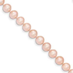 14k Yellow Gold Pink Freshwater Pearl Necklace