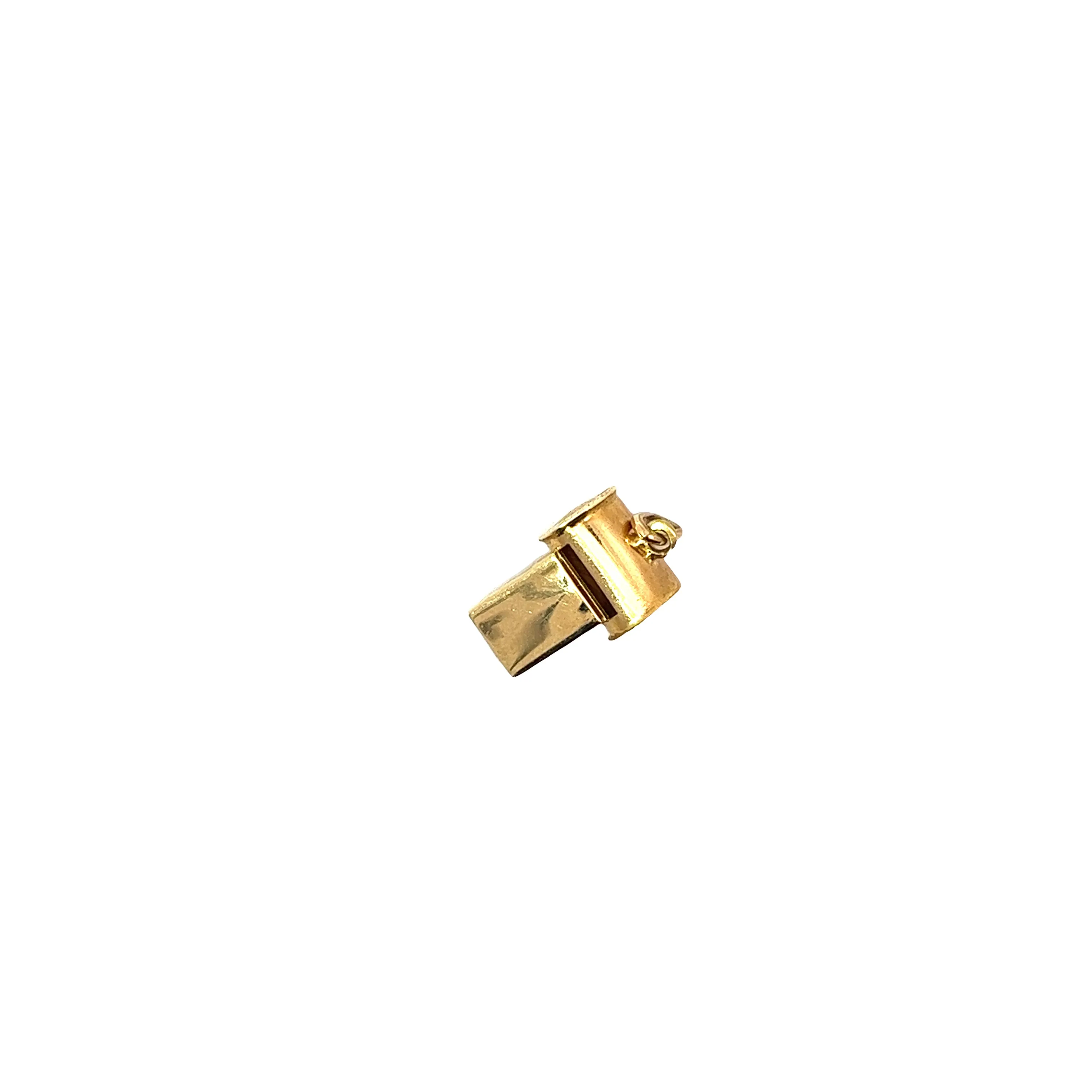 14k Yellow Gold Whistle Charm Vintage Necklace