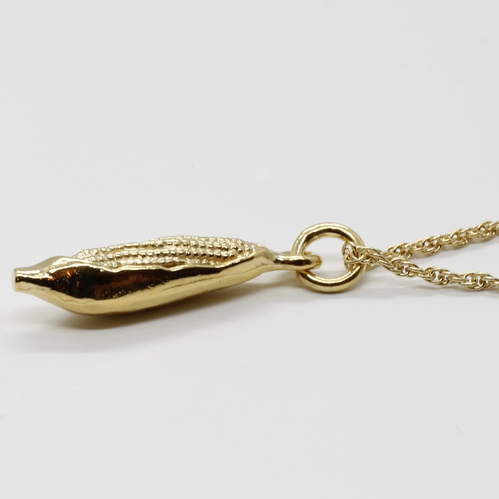 14kt Gold Vermeil Ear Of Corn Cob Necklace