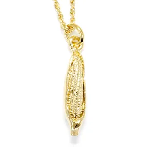 14kt Gold Vermeil Ear Of Corn Cob Necklace