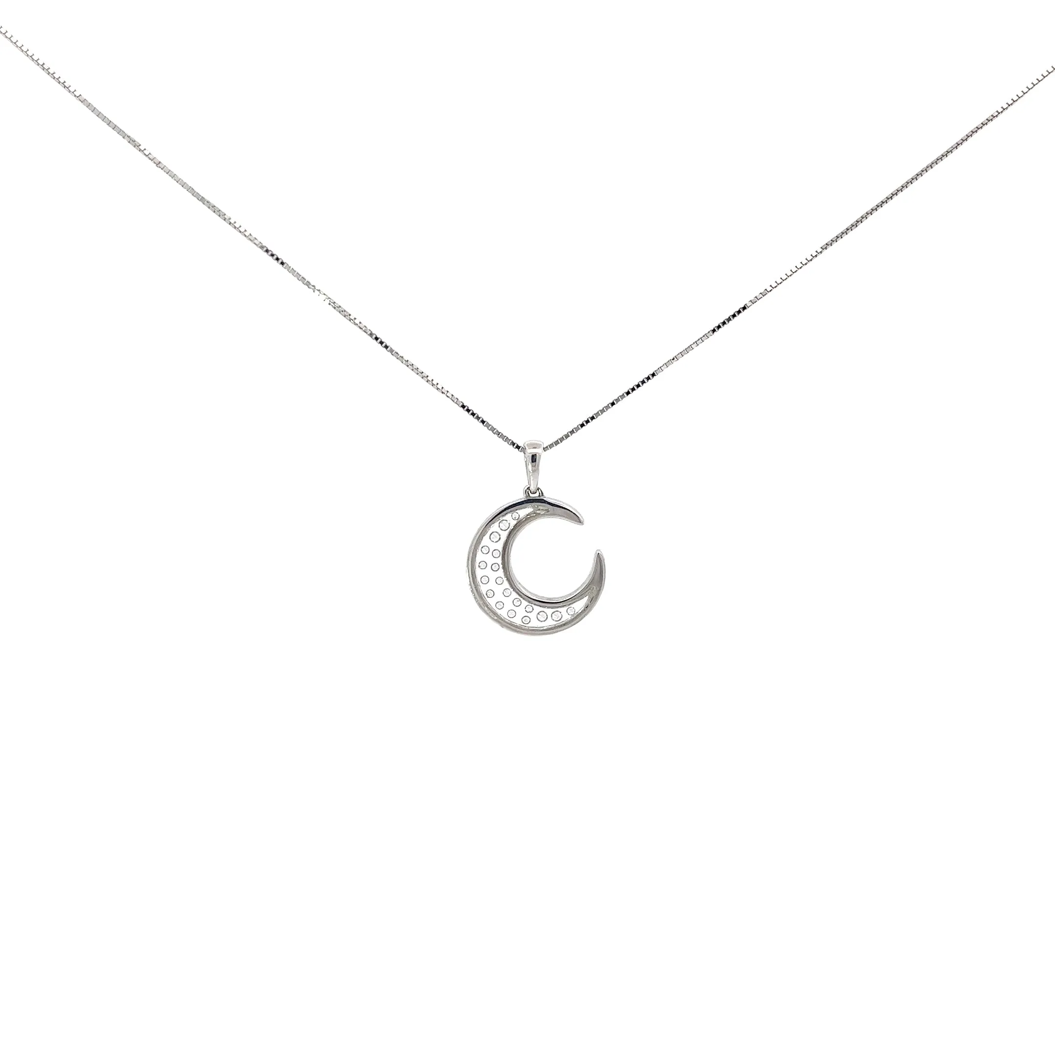 14KW .15CT MOON NECKLACE
