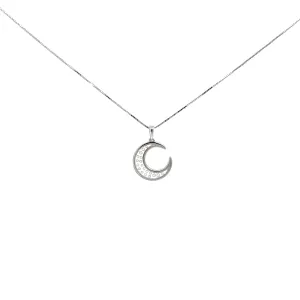 14KW .15CT MOON NECKLACE