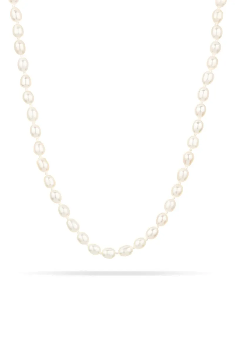16" Chunky Seed Pearl Necklace - 14k Yellow Gold