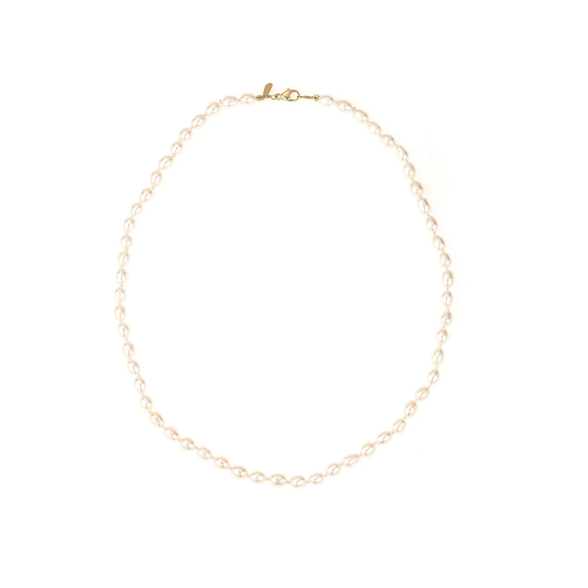16" Chunky Seed Pearl Necklace - 14k Yellow Gold