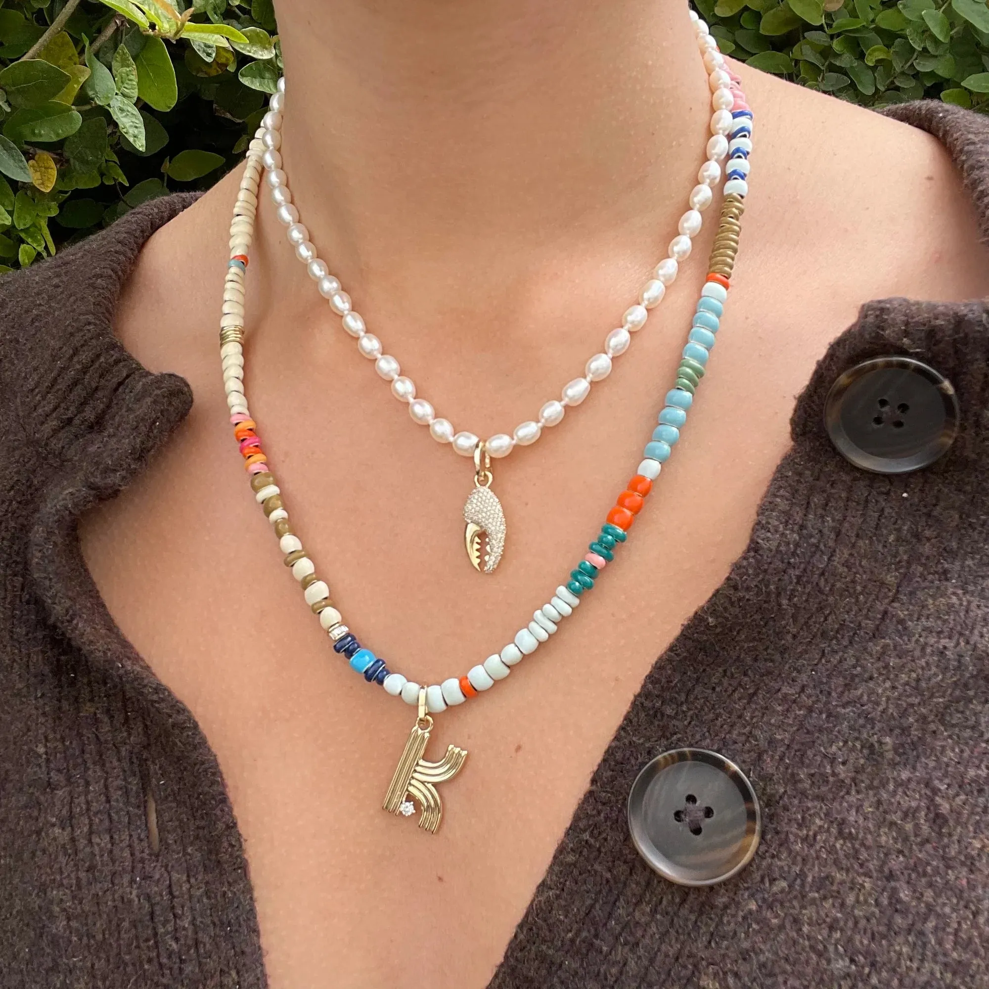 16" Chunky Seed Pearl Necklace - 14k Yellow Gold