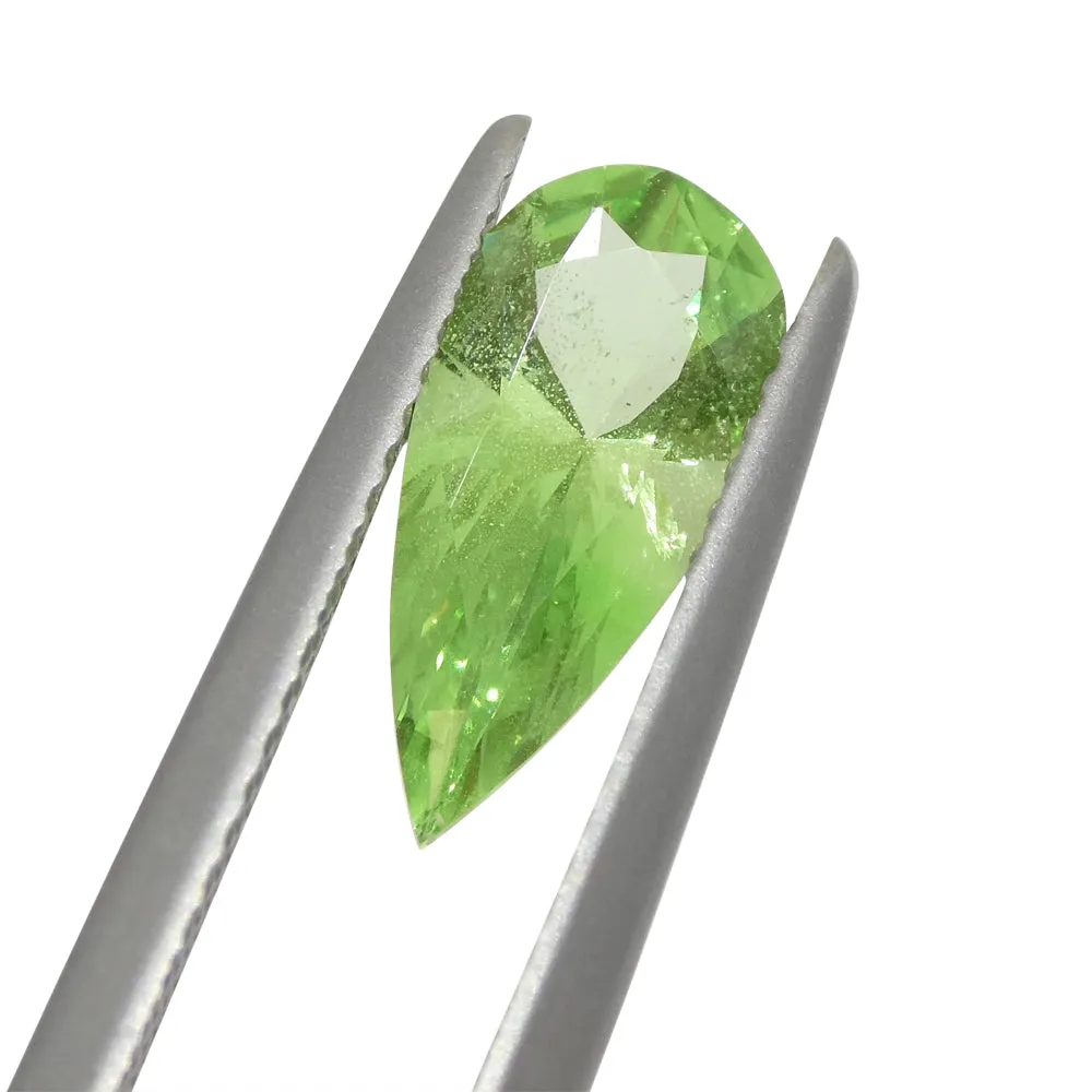 1.71ct Pear Green Merelani Mint Tsavorite Garnet from Tanzania