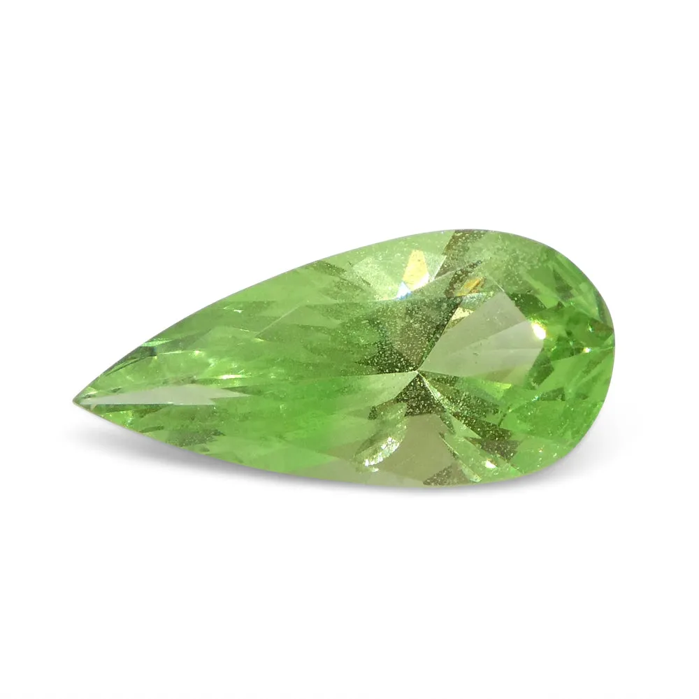 1.71ct Pear Green Merelani Mint Tsavorite Garnet from Tanzania