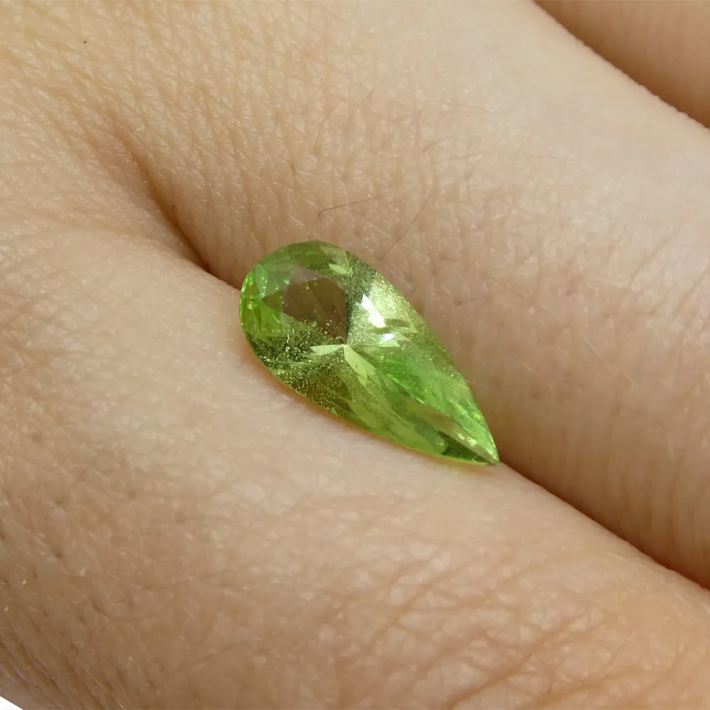 1.71ct Pear Green Merelani Mint Tsavorite Garnet from Tanzania