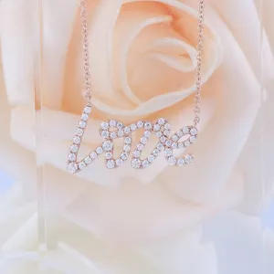 18k Rose Gold Love Diamond Necklace