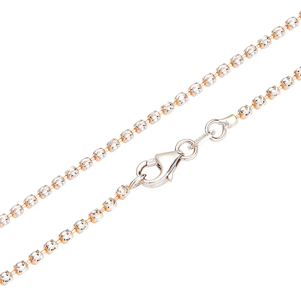 18K Solid Gold Bead Chain Necklace Glossy Beautiful Charm Jewelry 18"-24"