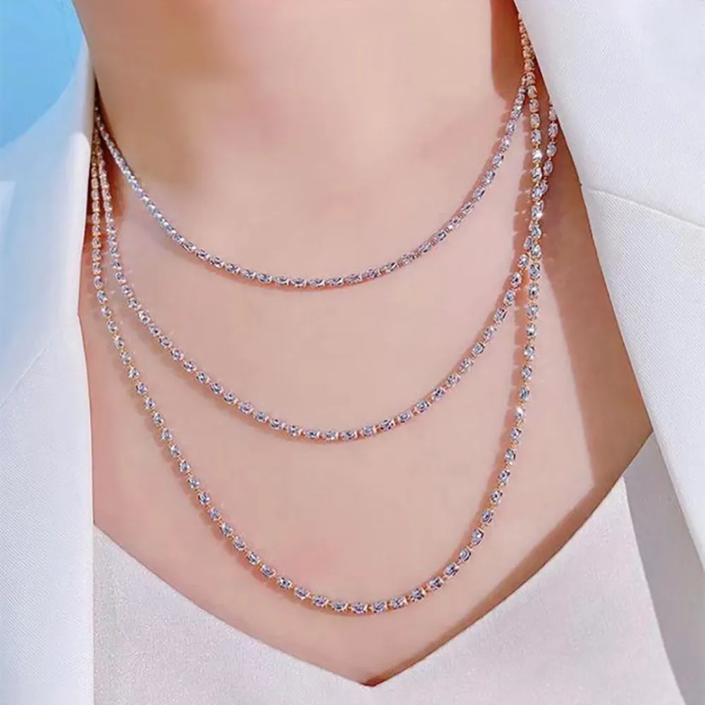 18K Solid Gold Bead Chain Necklace Glossy Beautiful Charm Jewelry 18"-24"