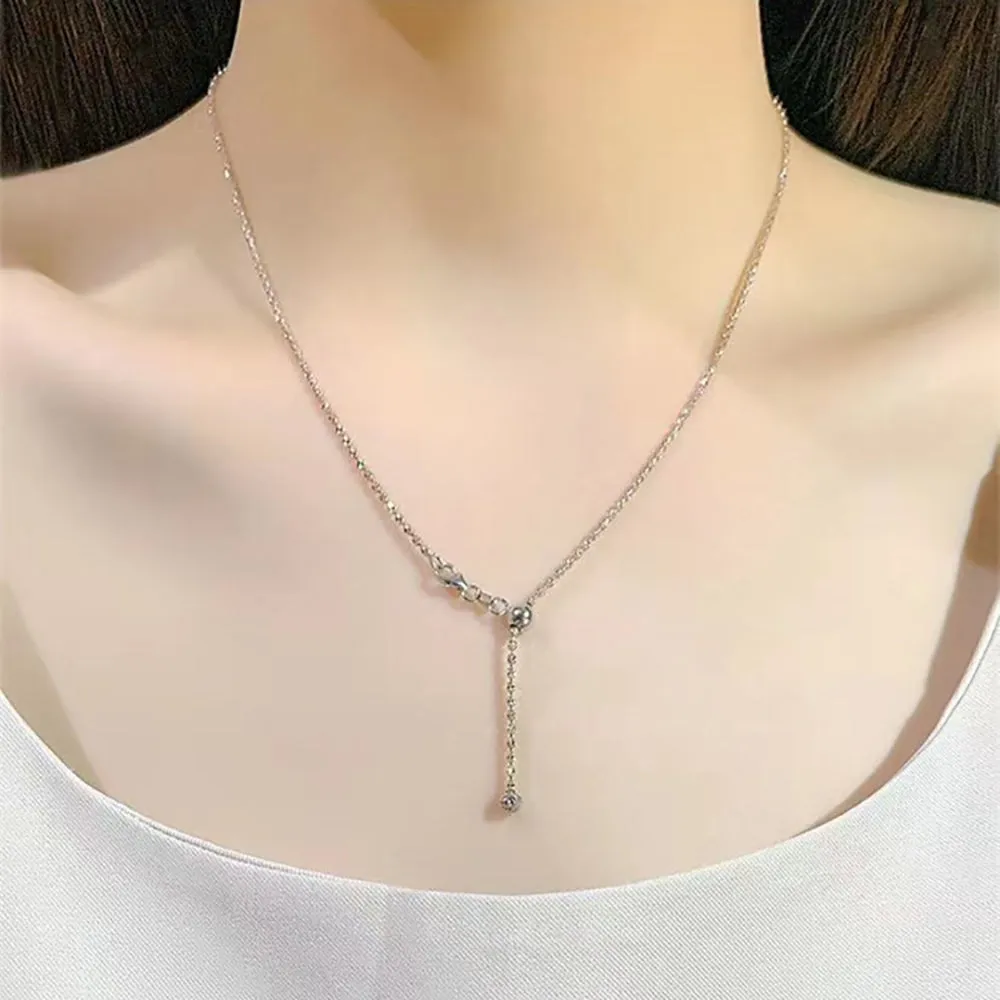 18K Solid Gold Bead Chain Necklace Glossy Beautiful Charm Jewelry 18"-24"