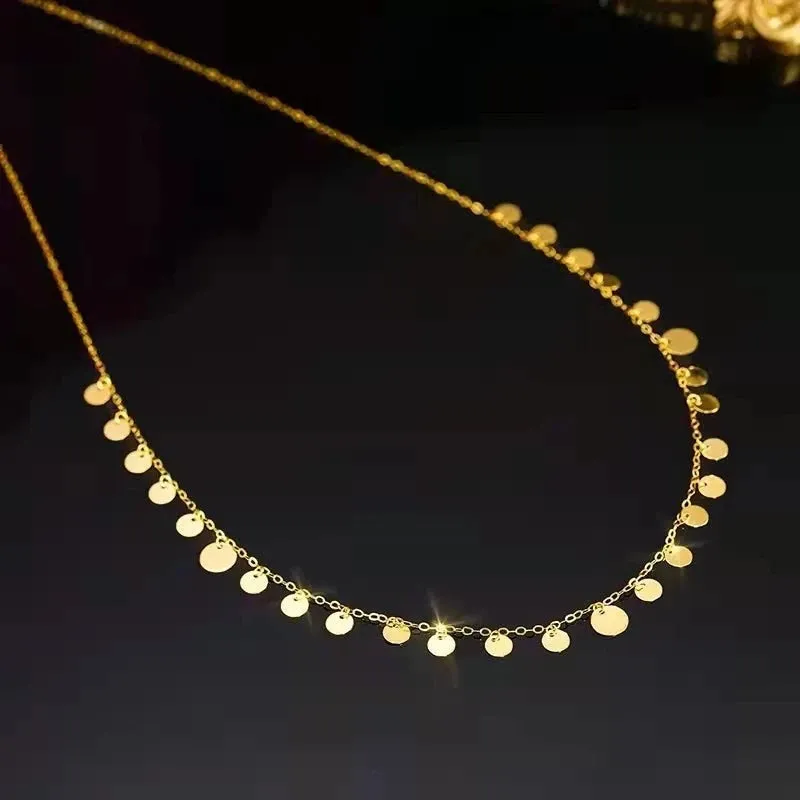 18k Yellow Gold Adjustable Pendant Necklace